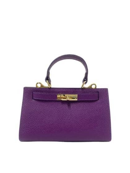 KELLY BAG Violet Lilac Crocodile Print Calfskin